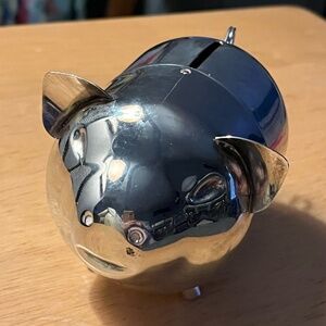 Vintage Napier Piggy Bank Silver plate Coin Bank Pig Silver Mid Century